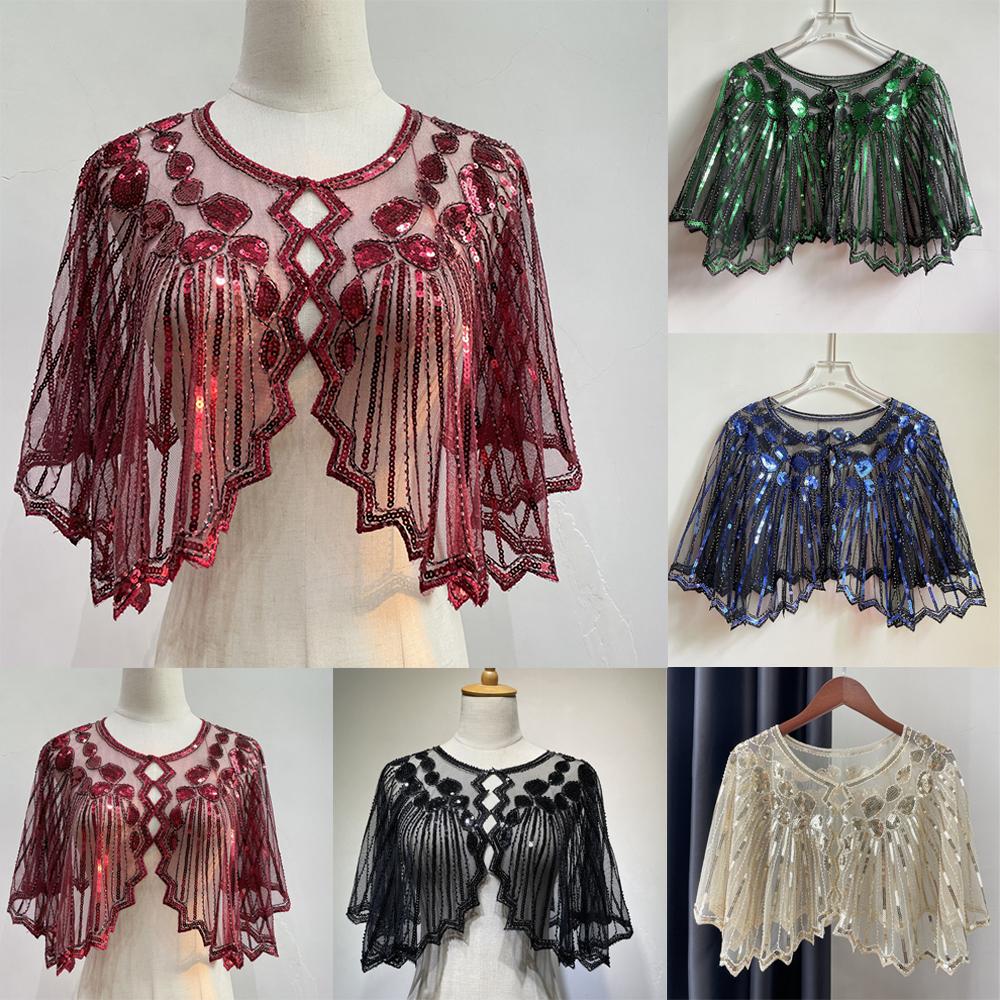 Women'S Fashion Of The 1920S - ผ้าคลุมไหล่แฟชั่นสไตล์ยุค 1920 สำหรับผู้หญิง ผ้าคลุมไหล่สำหรับงานปาร์ตี้ ประดับเลื่อม ประดับลูกปัด