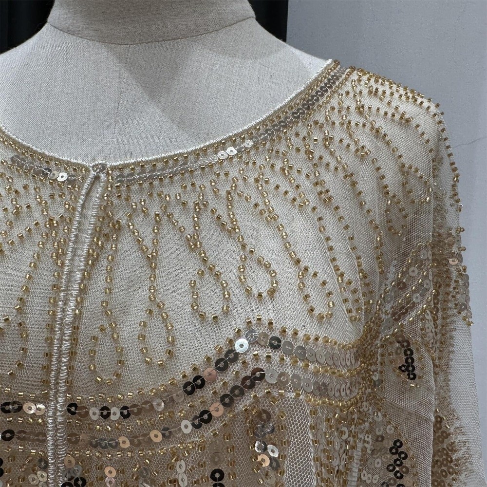 Women'S Fashion Of The 1920S - ผ้าคลุมไหล่แฟชั่นสไตล์ยุค 1920 ลายปักดอกไม้ พร้อมเดรส ผ้าคลุมสั้นประดับเลื่อม ผ้าคลุมสำหรับงานกลางคืน