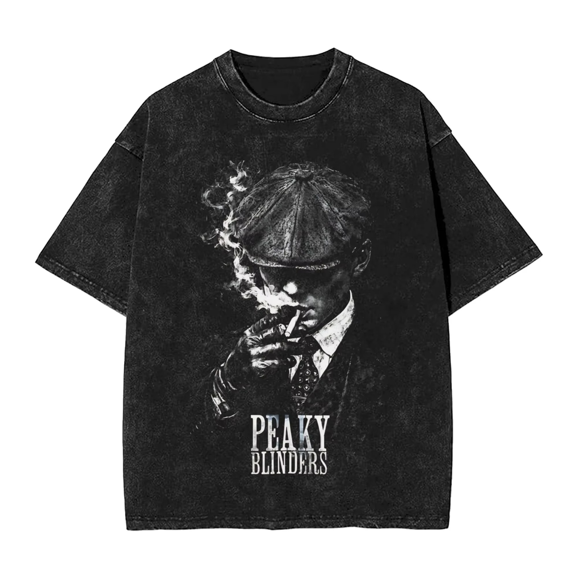 Women'S Fashion Peaky Blinders - พีคกี้ บลายด์เดอร์ส ทอมมี่ เชลบีเสื้อยืดโอเวอร์ไซส์ลายย้อมสีสำหรับผู้หญิงผู้ชายผ้าฝ้าย Y2K สตรีทแวร์แฟชั่นคอกลมแขนสั้น