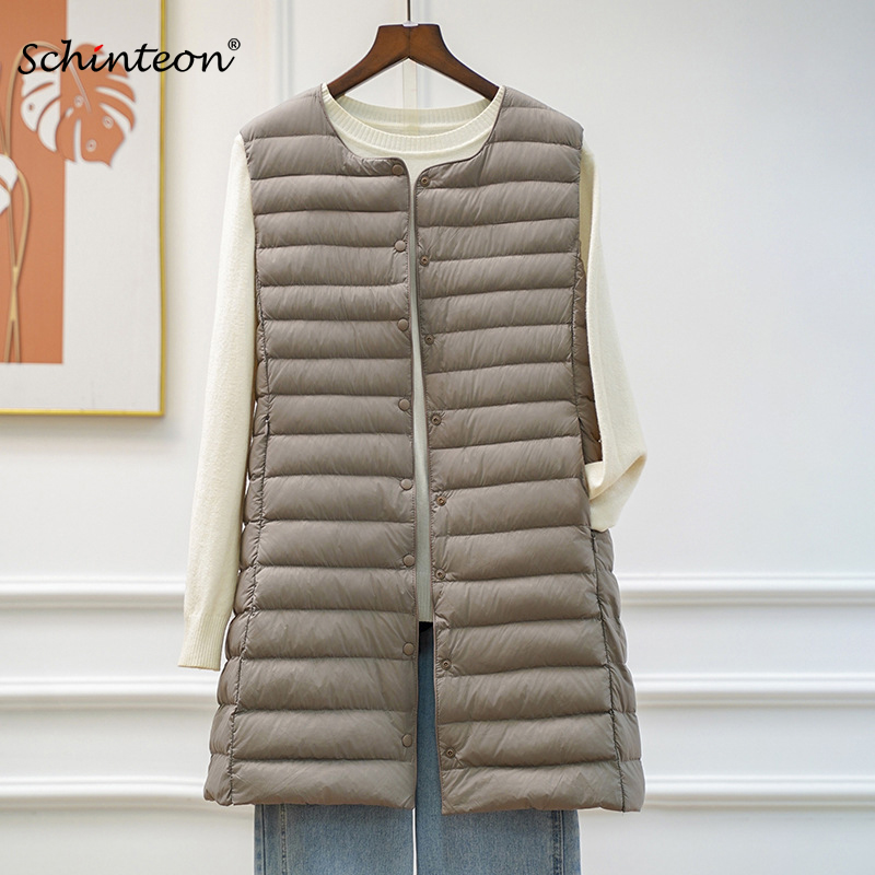 Women'S Fashion Gilet - เสื้อกั๊กขนเป็ดสีขาวสำหรับผู้หญิง Schinteon รุ่น Ultralight Down Vest