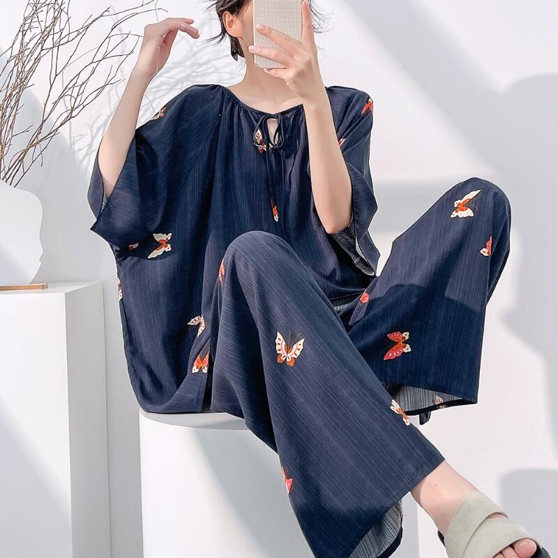Women'S Fashion For 2026 - ชุดนอนผู้หญิงสุดฮิตประจำฤดูใบไม้ผลิ-ฤดูร้อนปี 2026 ดีไซน์ใหม่ ใส่สบาย ลายพิมพ์แฟชั่น กางเกงขายาวทรงหลวม