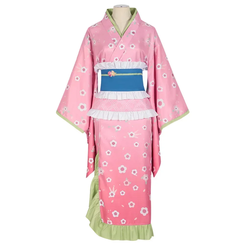 Women'S Fashion Kimono - ชุดคอสเพลย์แฟชั่นใหม่ คันโรจิ มิตสึริ ชุดกิโมโนสีชมพู สำหรับงานฮาโลวีน งานคาร์นิวัล