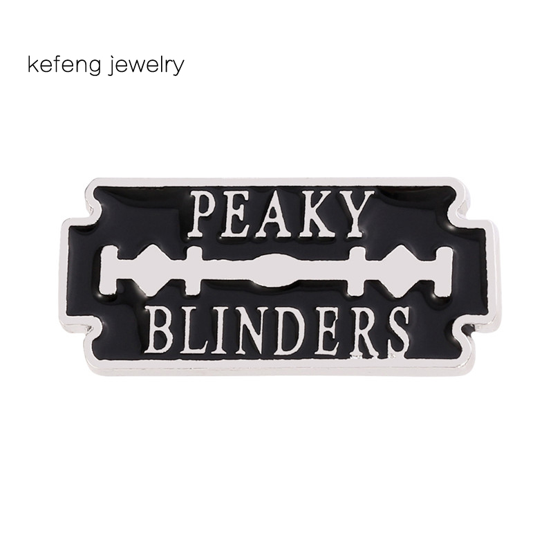 Women'S Fashion Peaky Blinders - เข็มกลัดโลหะเคลือบสีลายใบมีดโกนสไตล์ Peaky Blinder สำหรับตกแต่งกระเป๋าเป้สะพายหลัง เหมาะสำหรับผู้ชาย เพื่อน