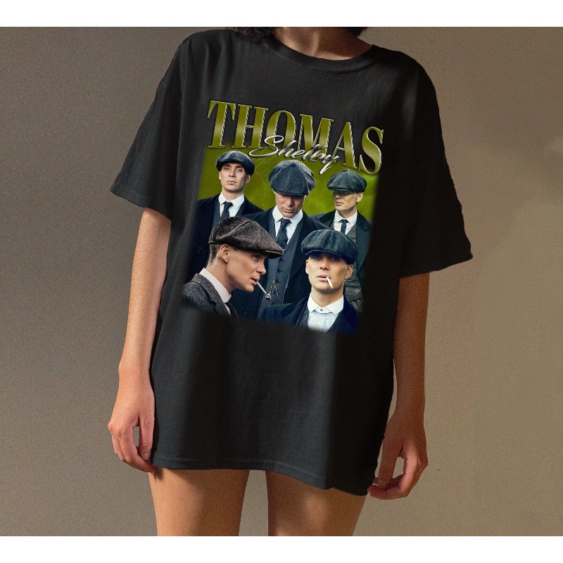Women'S Fashion Peaky Blinders - เสื้อยืดพิมพ์ลายตัวละครพีคกี้ บลายเดอร์ส ทอมมี่ เชลบี เสื้อยืดแฟชั่นสำหรับผู้หญิง เทรนด์ยอดนิยม