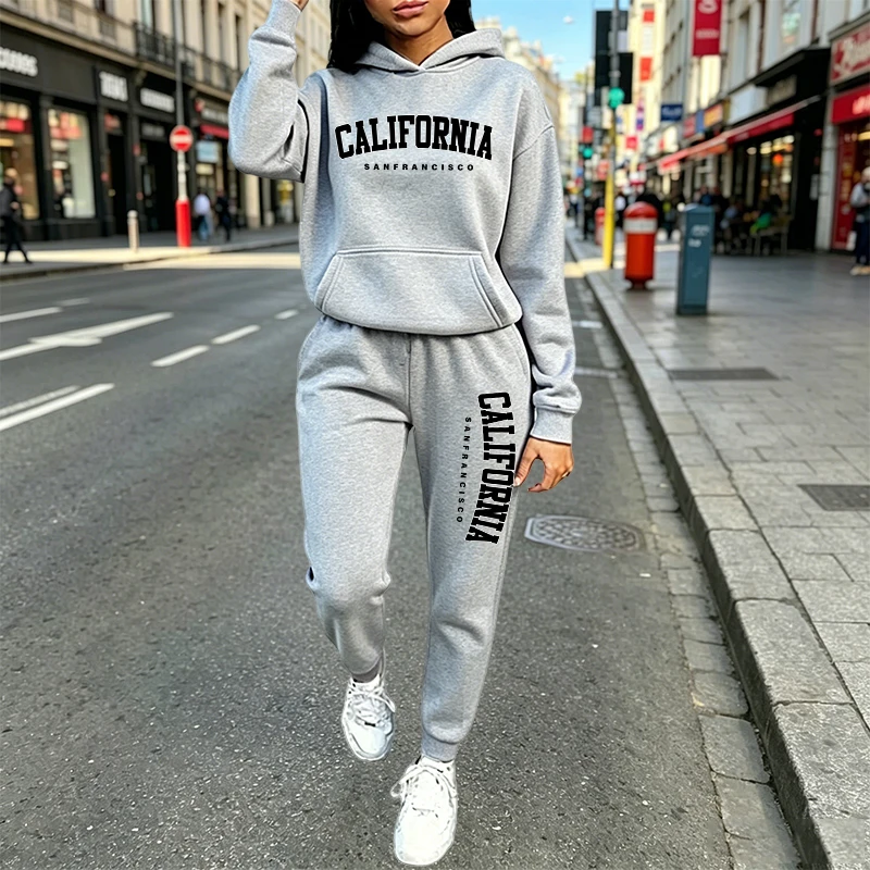 Women'S Fashion For 2026 - ชุดลำลองสไตล์คนเมือง เสื้อฮู้ดดี้และกางเกงจ็อกเกอร์ แฟชั่นฤดูใบไม้ร่วง-ฤดูหนาว 2026 คอลเลคชั่นใหม่ ชุดวอร์มผู้หญิง