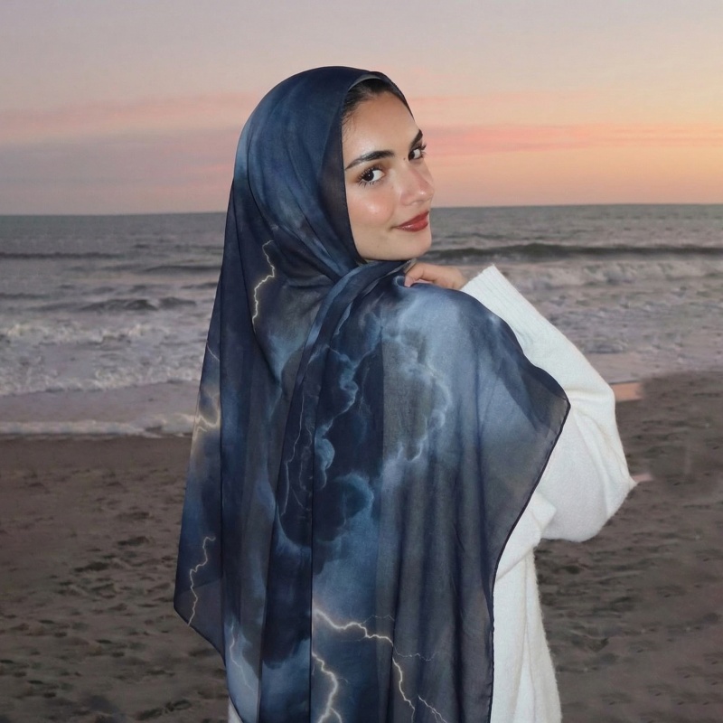 Women'S Fashion For 2026 - ผ้าคลุมศีรษะฮิญาบมุสลิมแบบใหม่ปี 2026 ผ้าพันคอเนื้อนุ่มระบายอากาศได้ดี ลายพิมพ์คลาวด์ ผ้าคลุมศีรษะอิสลาม ผ้าพันคอสำหรับสวมใส่ประจำวัน