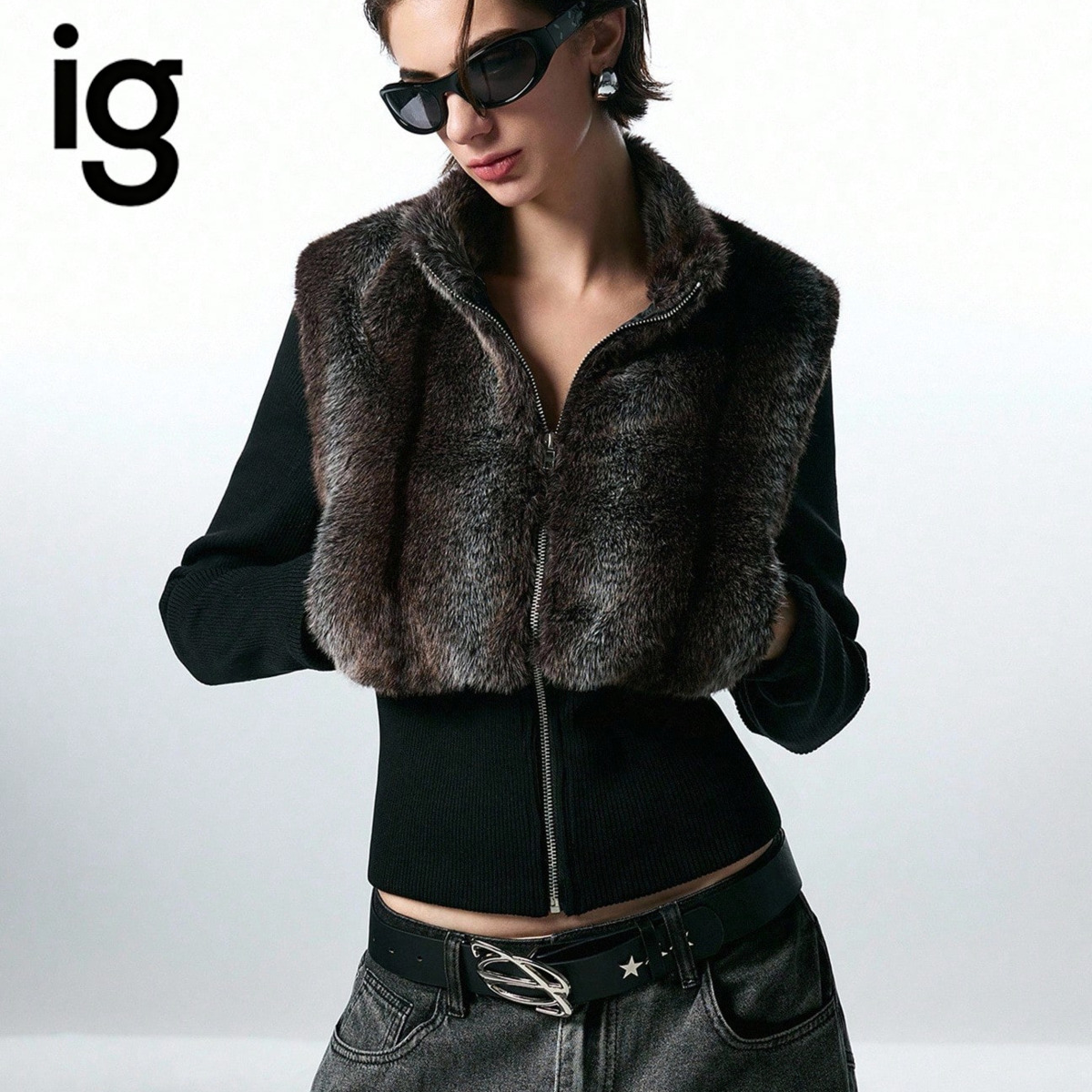 Women'S Fashion Gilet - เสื้อกั๊กครอปแขนกุดสำหรับผู้หญิง พร้อมซิป คอตั้ง ดีไซน์กระเป๋า เสื้อกั๊กสั้นสำหรับใส่เป็นเลเยอร์ สไตล์สตรีทแวร์