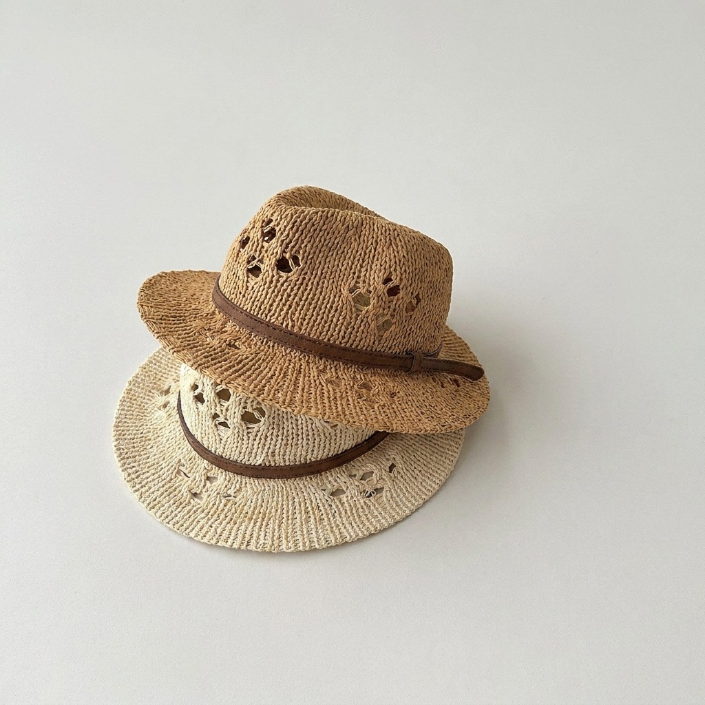 Straw Hat Summer - MILANCEL หมวกฟางเด็กฤดูร้อน 48-51 ซม. หมวกกันแดดสำหรับเด็กผู้หญิง 2.5-5T