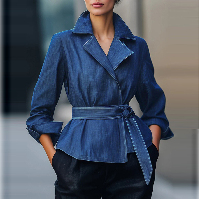 Women'S Fashion For 2026 - เสื้อแจ็คเก็ตยีนส์แฟชั่นสำหรับผู้หญิง แขนยาว สไตล์วินเทจ สีน้ำเงิน สำหรับฤดูใบไม้ร่วงและฤดูใบไม้ผลิ ปี