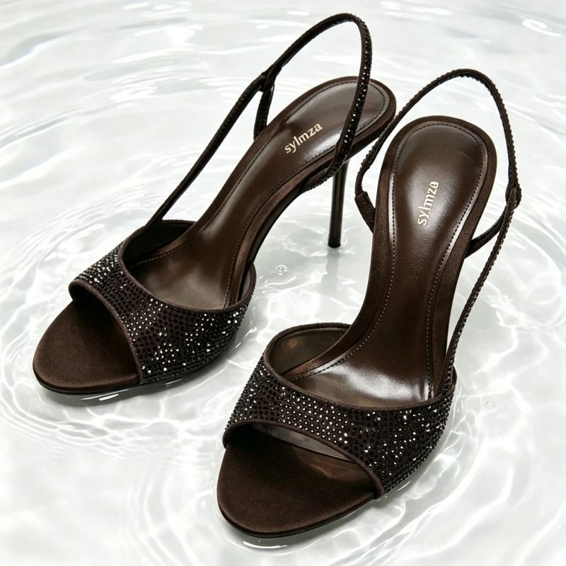 รองเท้าส้นสูงแบบสวมเปิดส้นประด - Women Fashion Brand บทวิจารณ์และราคา