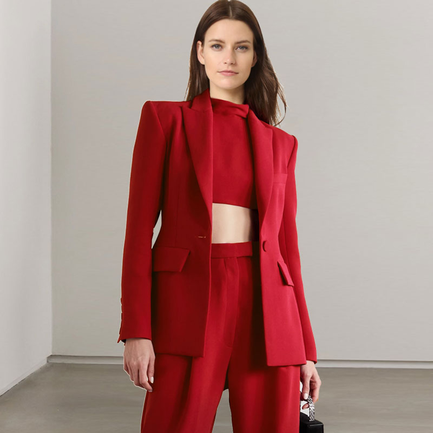 ชุดสูทผู้หญิงแบบ 2 ชิ้น สีแดง  - Women'S Fashion Blazer บทวิจารณ์และราคา