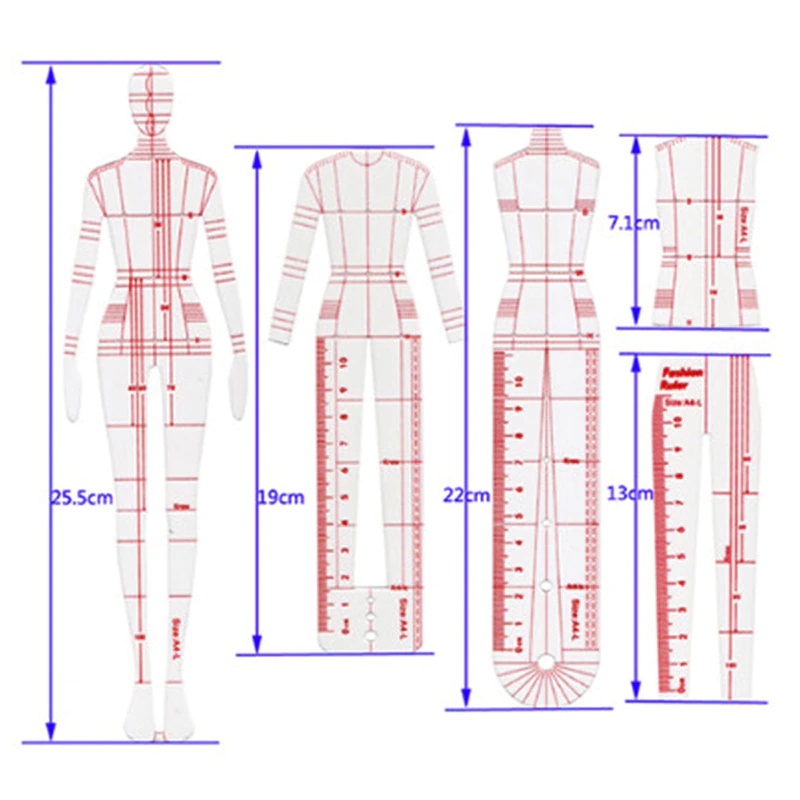 ชุดอุปกรณ์วาดแบบแฟชั่นสำหรับผู - Women Fashion Figure Template บทวิจารณ์และราคา