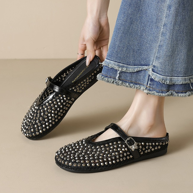 รองเท้าแตะรัดส้นประดับเพชร แบร - Women Fashion Brand บทวิจารณ์และราคา