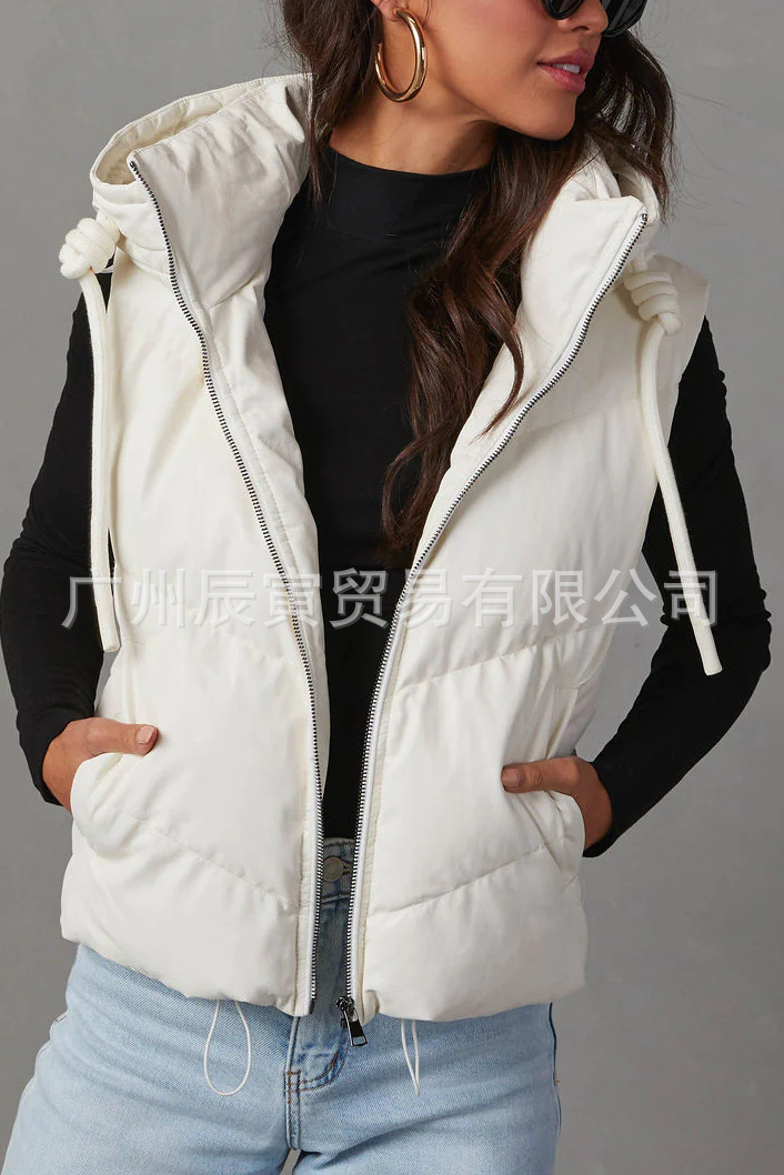 เสื้อกั๊กมีฮู้ดสีทึบสำหรับผู้ห - Women'S Fashion Gilet บทวิจารณ์และราคา