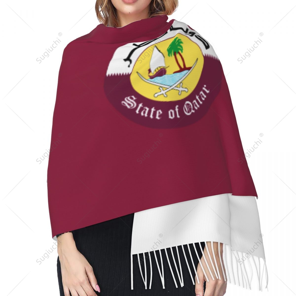 กาตาร์สัญลักษณ์ธงผ้าพันคอ Pash - Women Fashion Qatar บทวิจารณ์และราคา