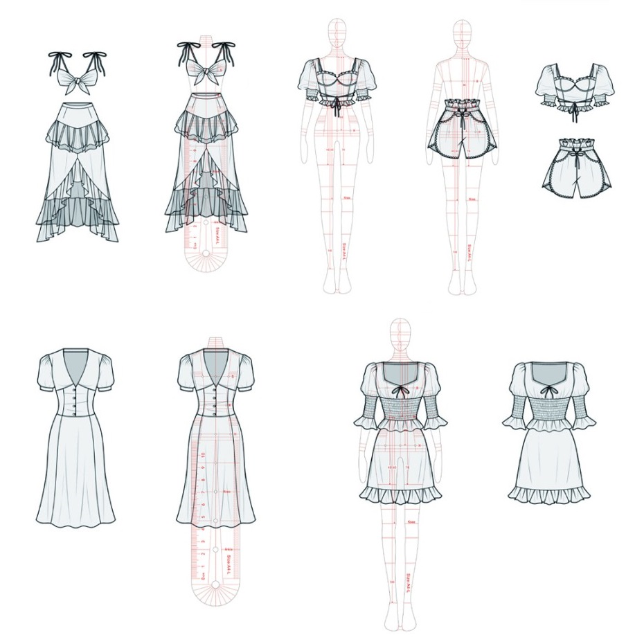 ผู้หญิงแฟชั่นวาดไม้บรรทัดรูปวา - Women Fashion Figure Template บทวิจารณ์และราคา