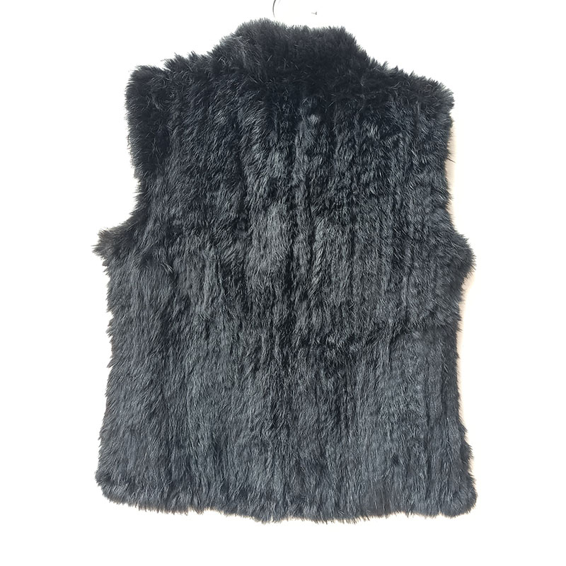 เสื้อกั๊กขนกระต่ายแท้ถักสีดำสำ - Women'S Fashion Gilet บทวิจารณ์และราคา