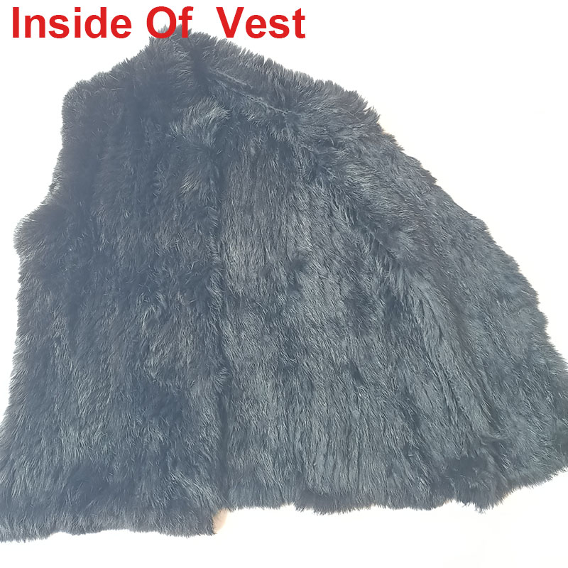 เสื้อกั๊กขนกระต่ายแท้ถักสีดำสำ - Women'S Fashion Gilet บทวิจารณ์และราคา