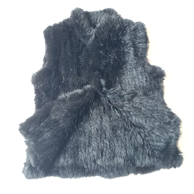 เสื้อกั๊กขนกระต่ายแท้ถักสีดำสำ - Women'S Fashion Gilet บทวิจารณ์และราคา