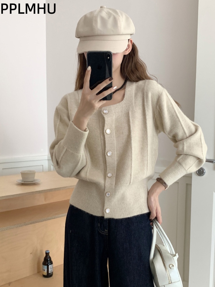 เสื้อคาร์ดิแกนไหมพรมคอเหลี่ยมส - Women'S Fashion Gilet บทวิจารณ์และราคา