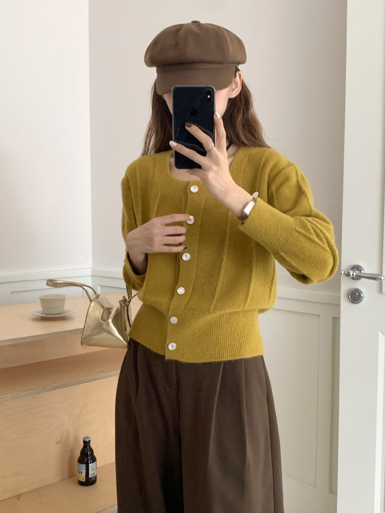 เสื้อคาร์ดิแกนไหมพรมคอเหลี่ยมส - Women'S Fashion Gilet บทวิจารณ์และราคา