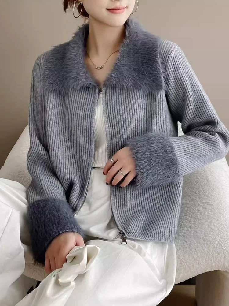 เสื้อสเวตเตอร์ถักแบบมีซิป ปกพั - Women'S Fashion Gilet บทวิจารณ์และราคา
