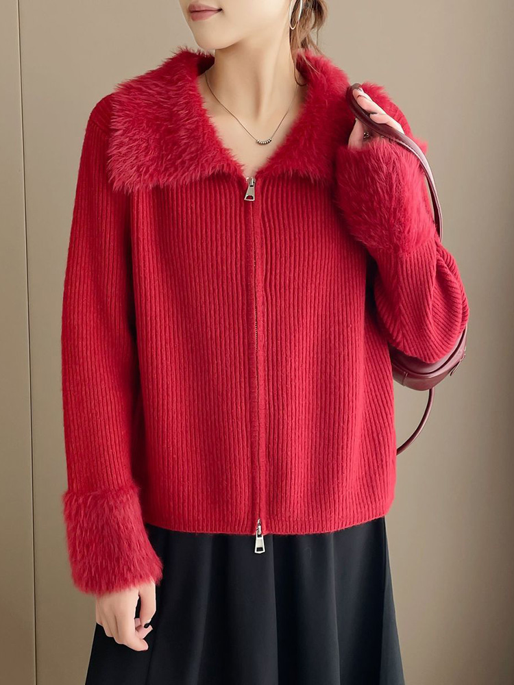 เสื้อสเวตเตอร์ถักแบบมีซิป ปกพั - Women'S Fashion Gilet บทวิจารณ์และราคา