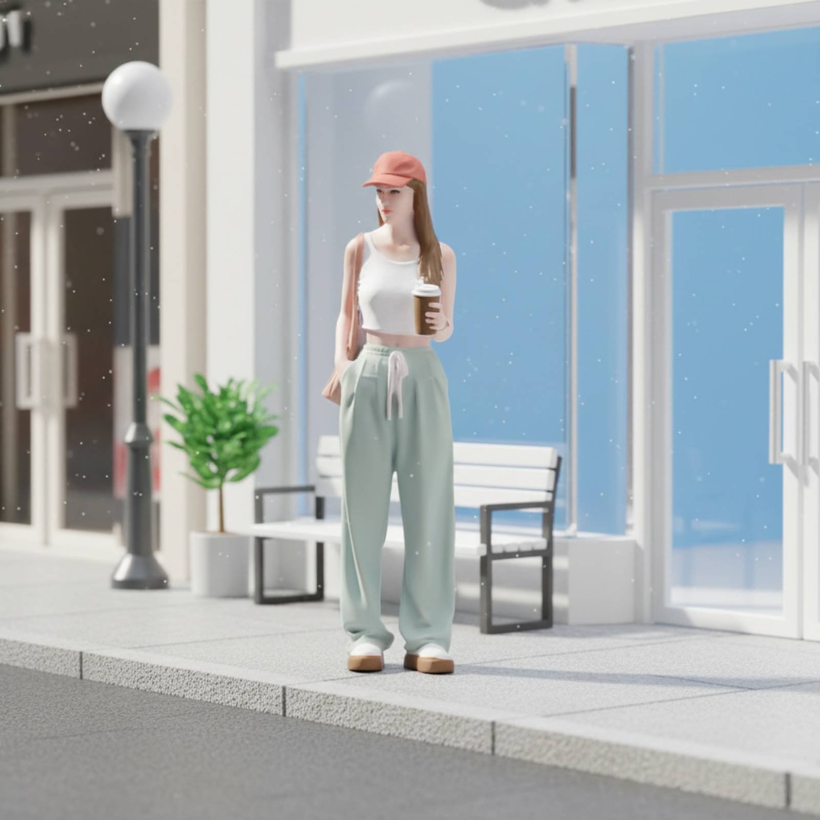 รูปปั้นเด็กผู้หญิงถือกาแฟ แฟชั - Women Fashion Pose บทวิจารณ์และราคา
