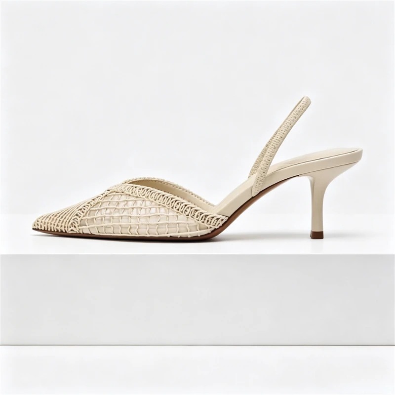 ตาข่ายทอรองเท้าส้นสูงรองเท้าแต - Women Fashion Brand บทวิจารณ์และราคา