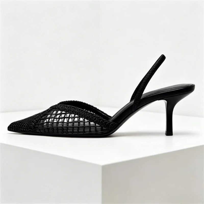 ตาข่ายทอรองเท้าส้นสูงรองเท้าแต - Women Fashion Brand บทวิจารณ์และราคา