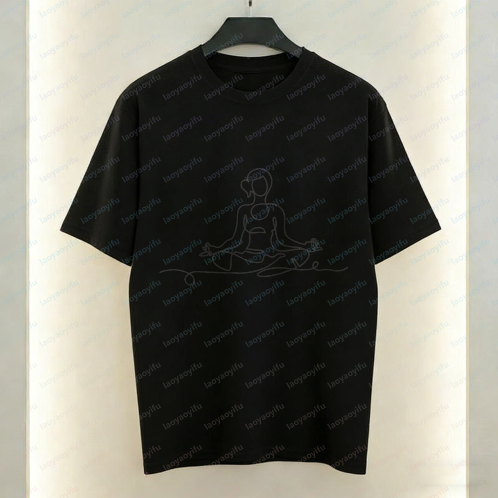เสื้อยืดลายโยคะ ลายเส้นมินิมอล - Women Fashion Pose บทวิจารณ์และราคา