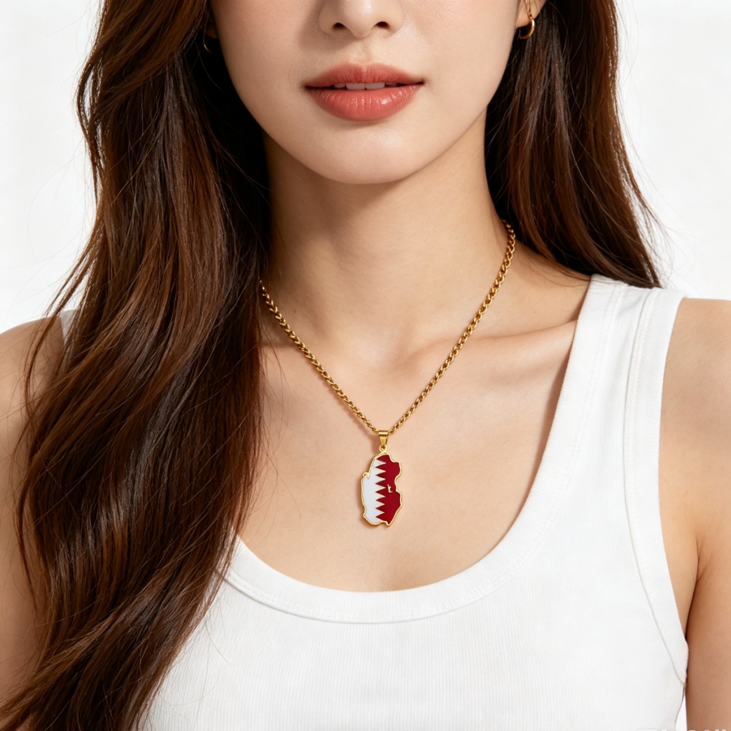 สร้อยคอรูปแผนที่กาตาร์แบบหยดน้ - Women Fashion Qatar บทวิจารณ์และราคา